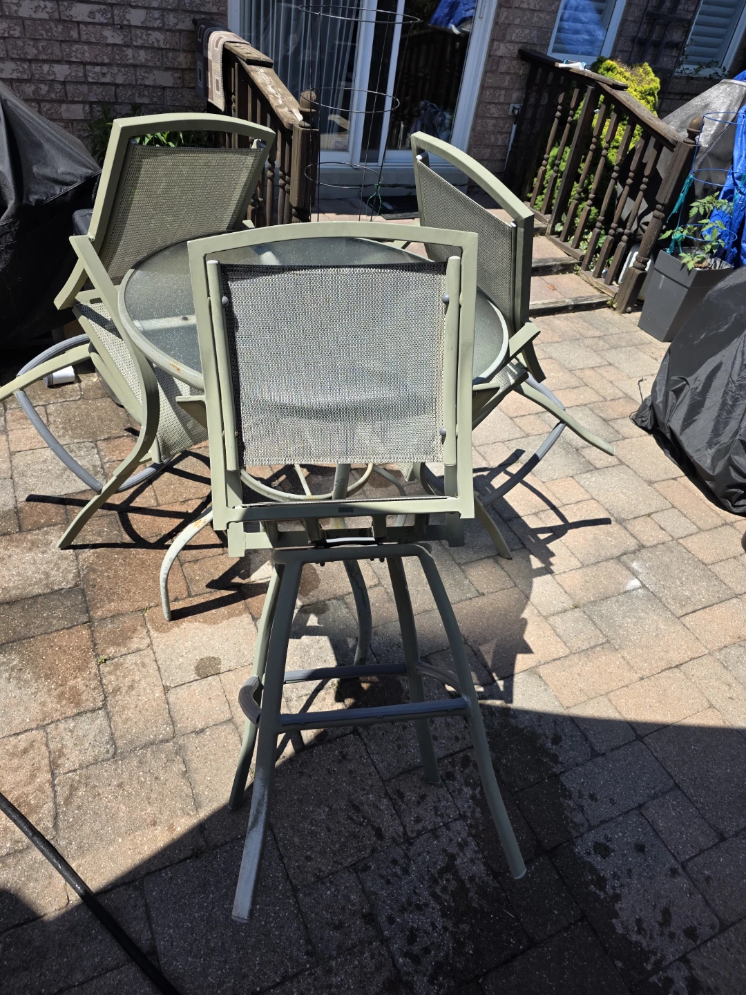 Patio glass table set - photo 2
