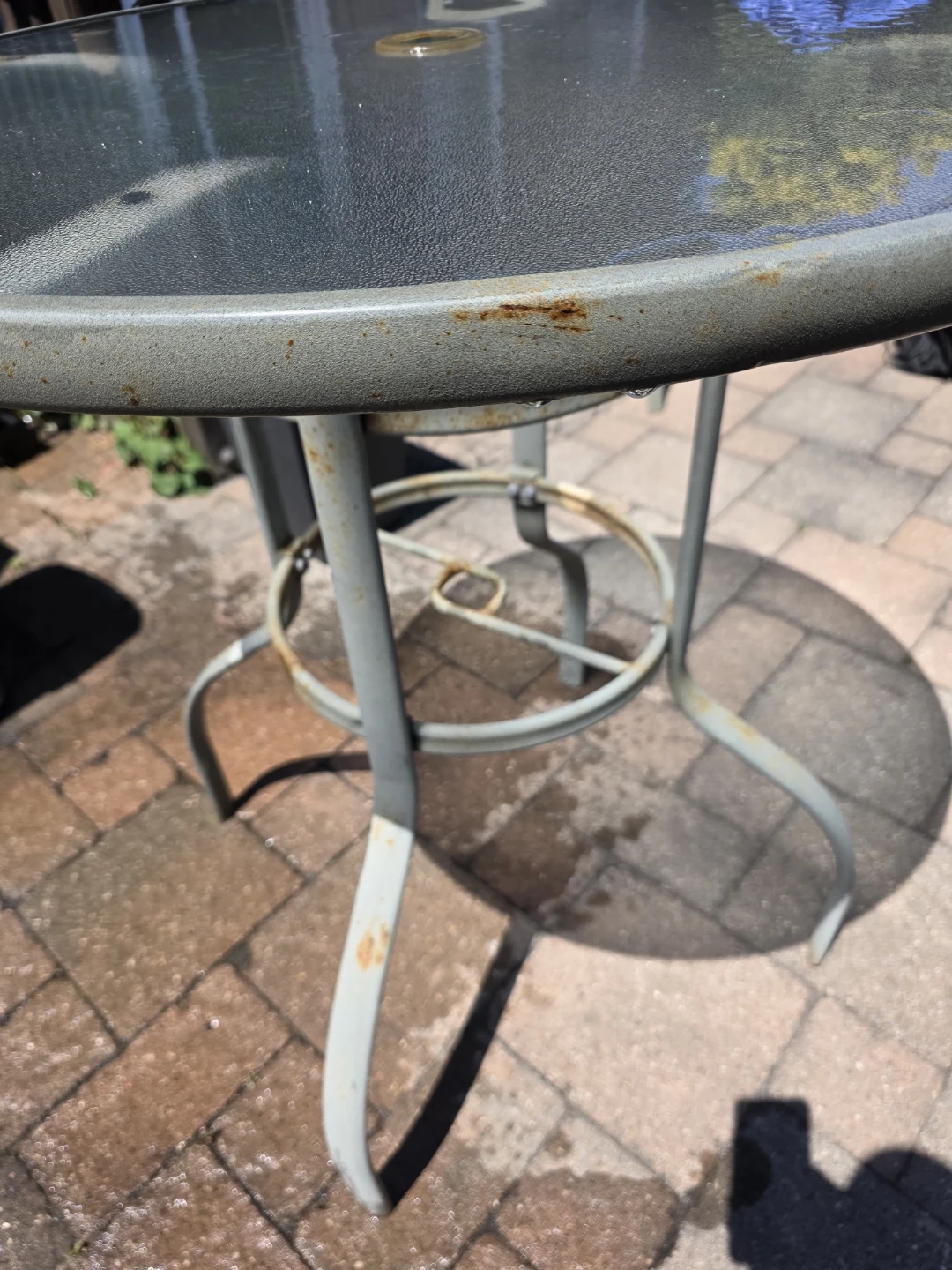 Patio glass table set - photo 4