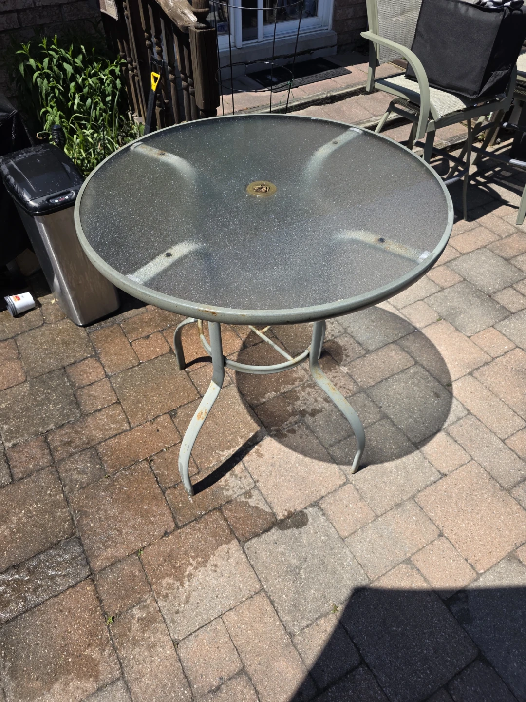 Patio glass table set - photo 5