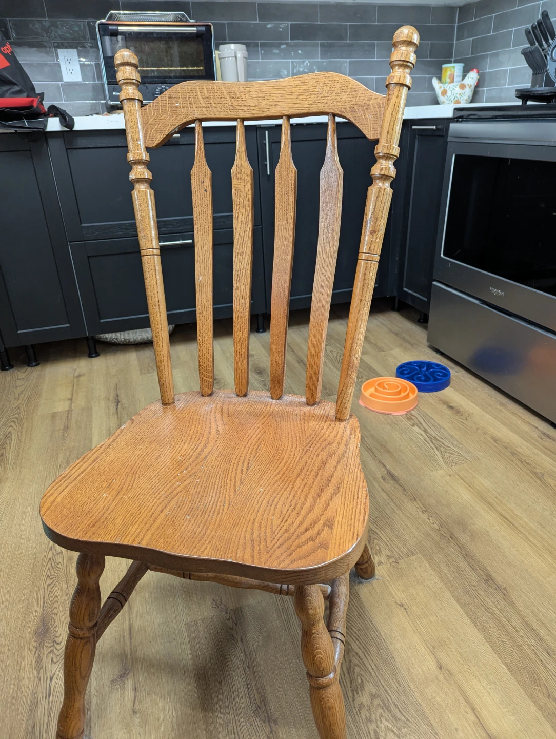 Oak Dining table with 2 extension pieces and 4 chairs - photo 3