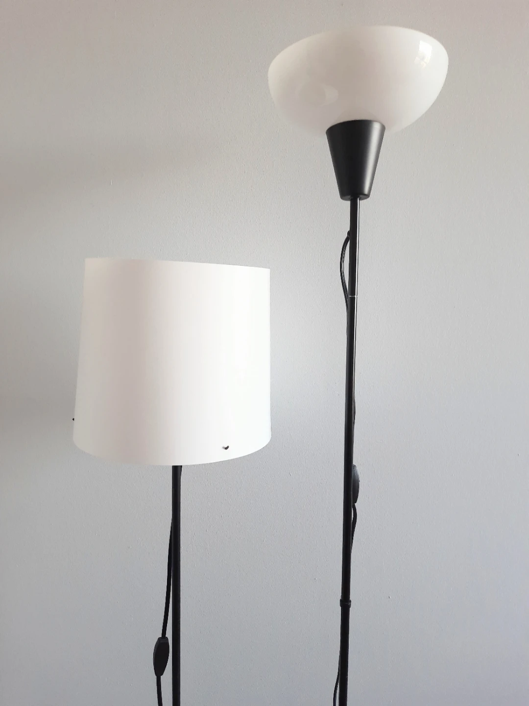 Floor Lamps (2) - Black Metal with White Shades - photo 2