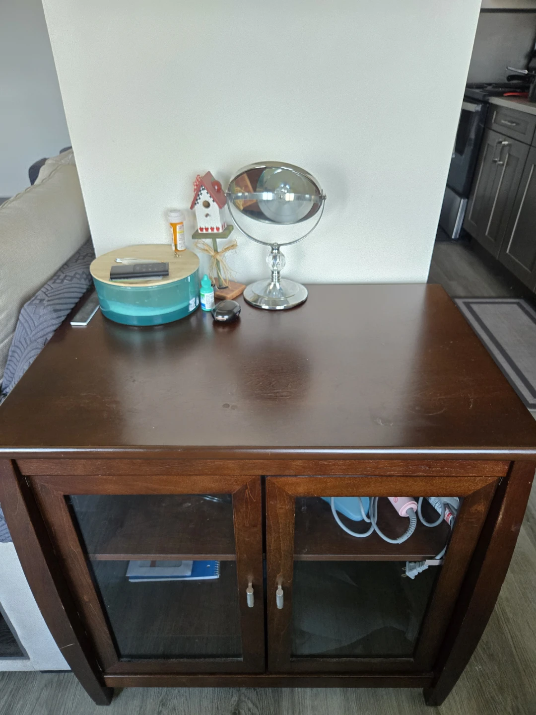 Wooden Cabinet with glass doors