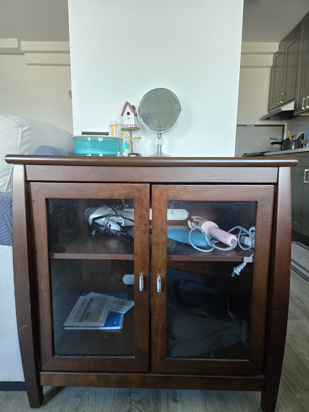 Wooden Cabinet with glass doors - photo 2