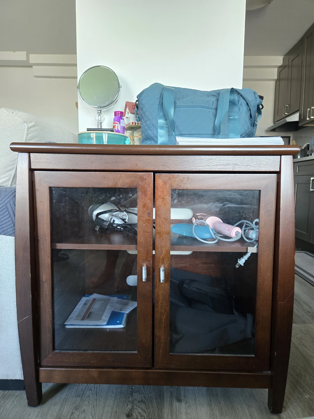 Wooden Cabinet with glass doors - photo 3