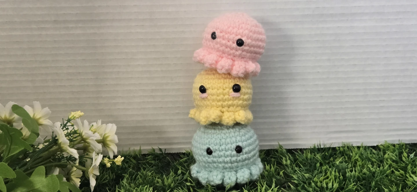 Crocheted Octopus Plushies (Set of 3)