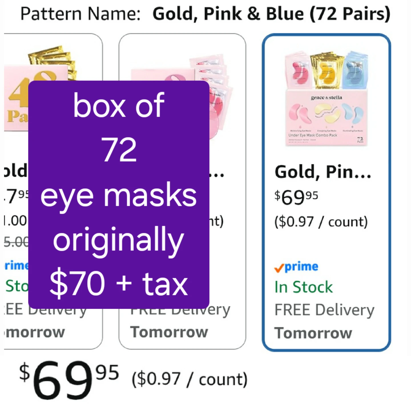 Grace & Stella eye masks 72 - NEW unopened box - photo 3