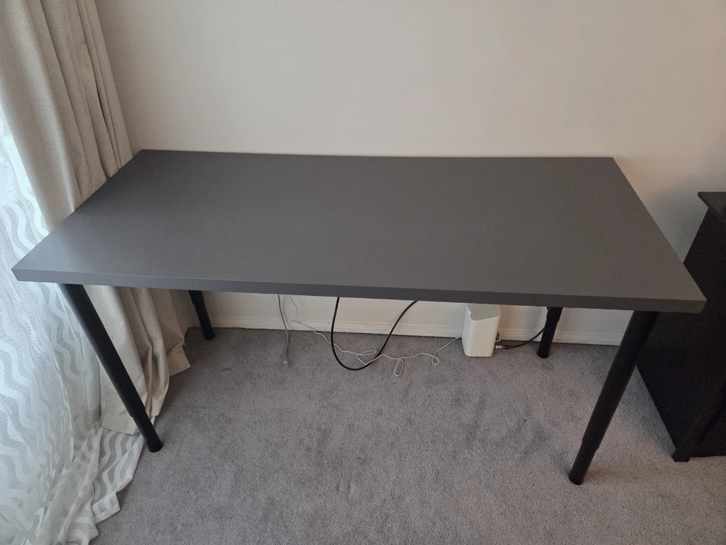 Grey Desk with Black Legs