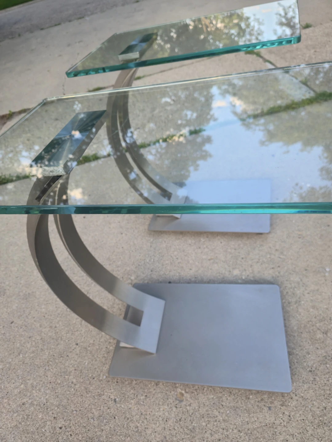 Glass and Metal Accent Tables (Set of 2)