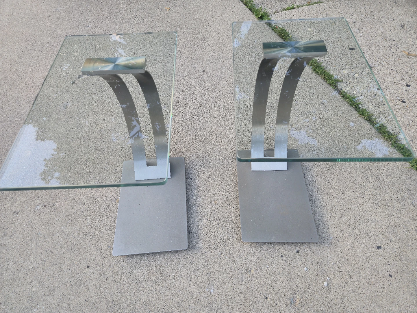 Glass and Metal Accent Tables (Set of 2) - photo 3