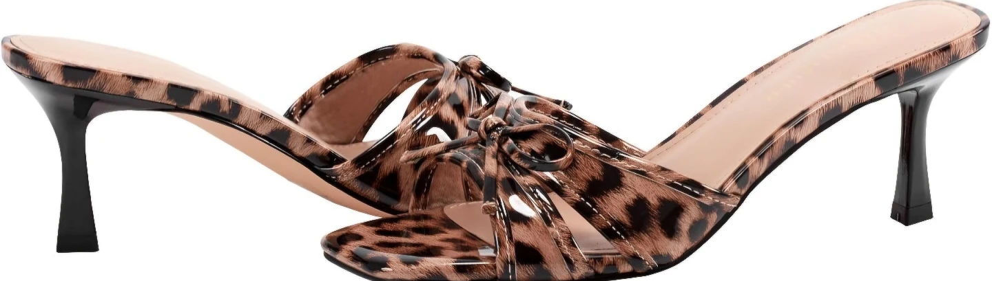 Marc Fisher Leopard Print Heeled Mules - Size 6.5M
