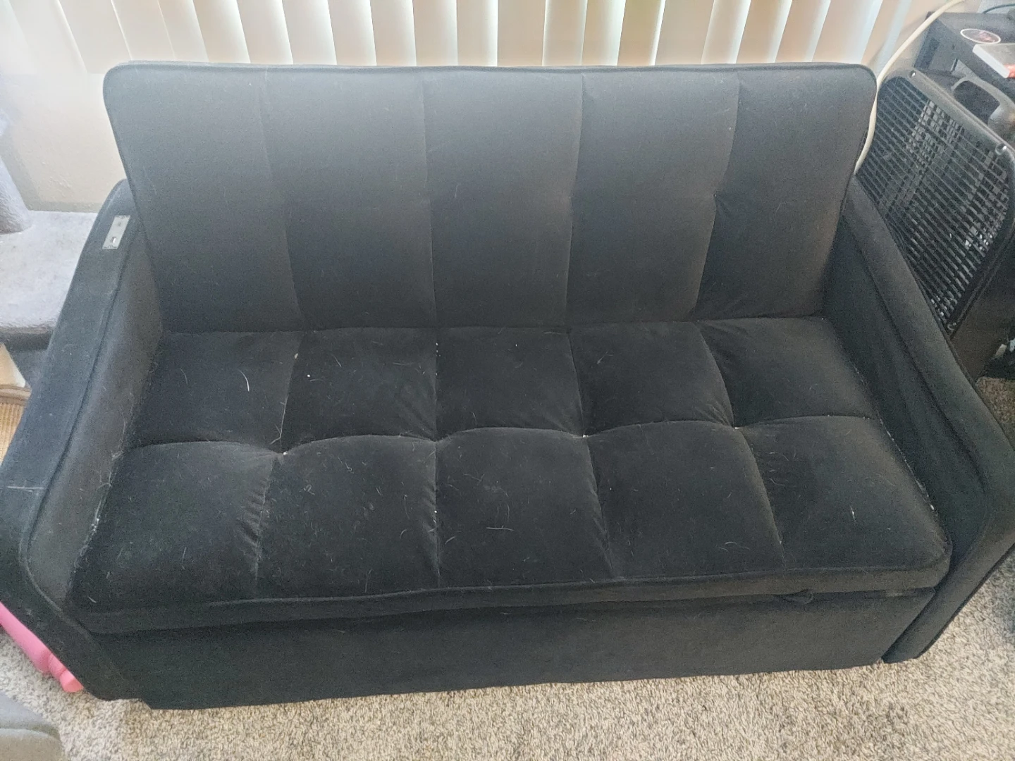 Black Sofa Bed with USB Ports