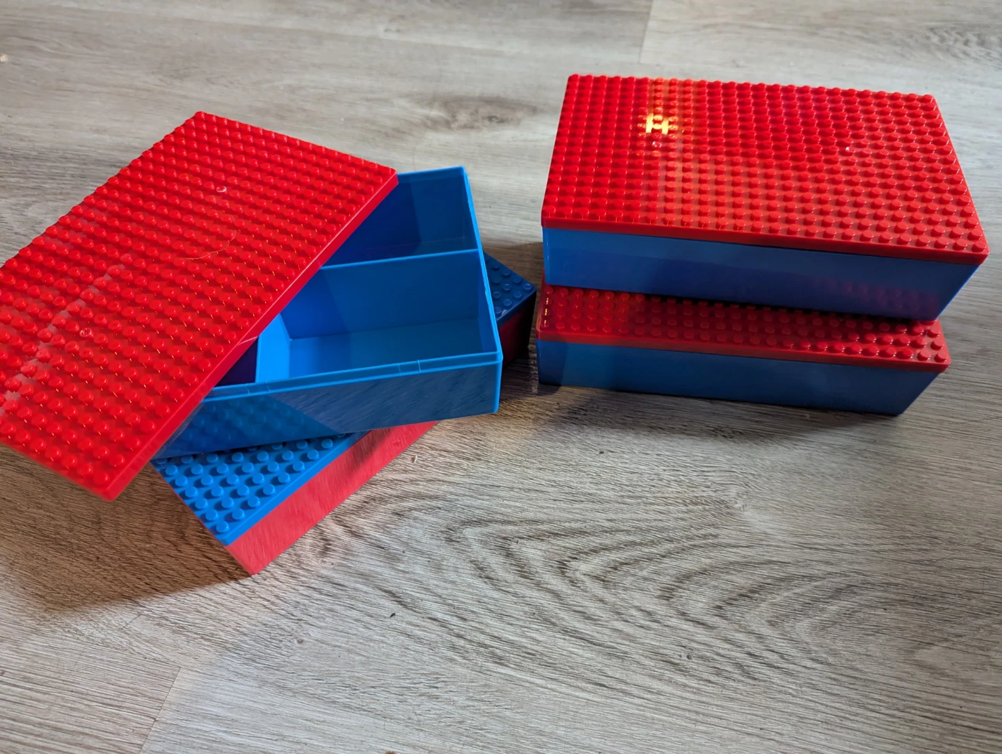 LEGO Storage Boxes Red and Blue