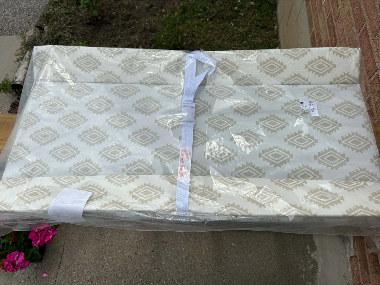 Changing Pad with Neutral Aztec Pattern