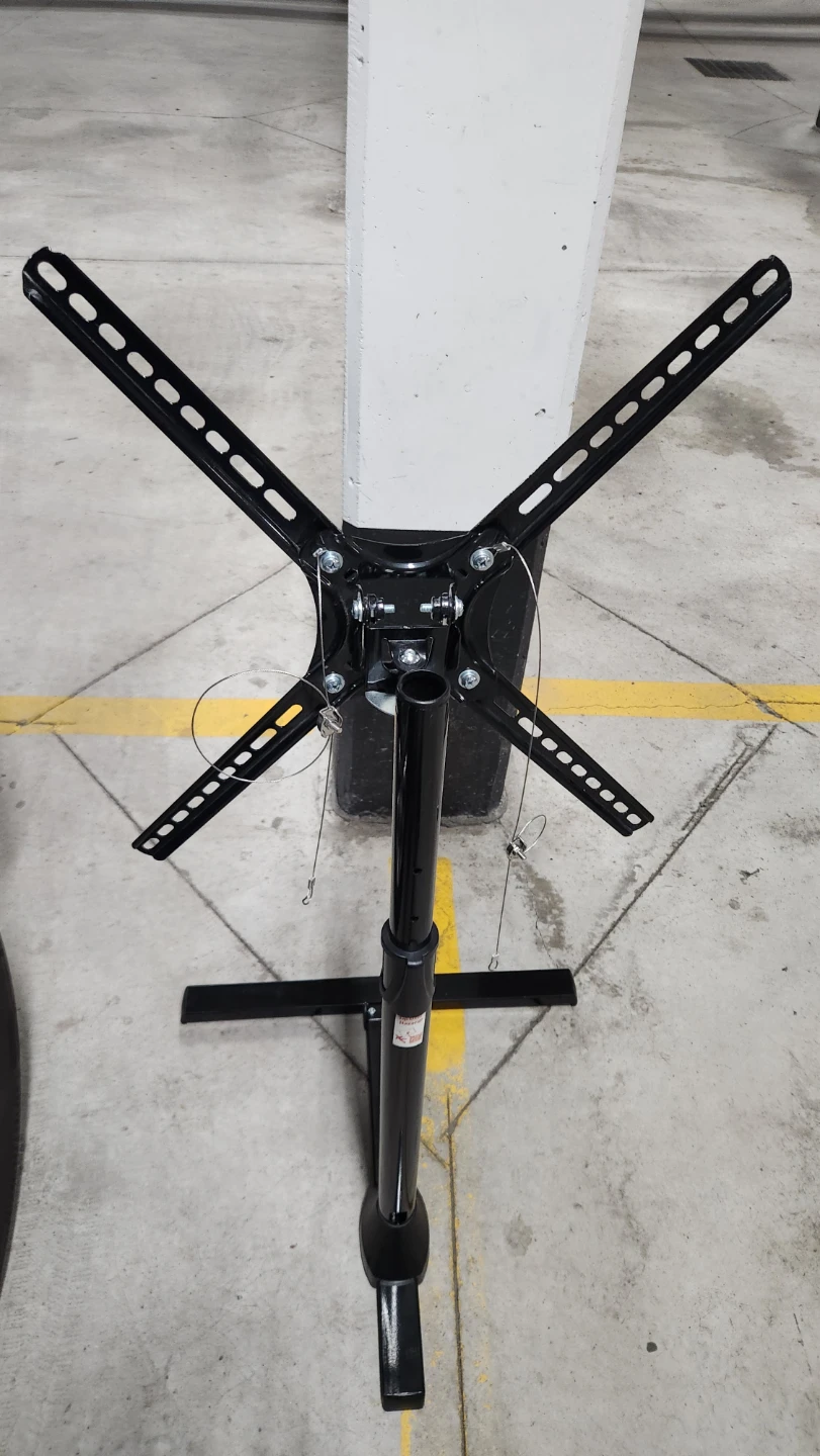 Black TV Floor Stand with Adjustable Height - photo 2