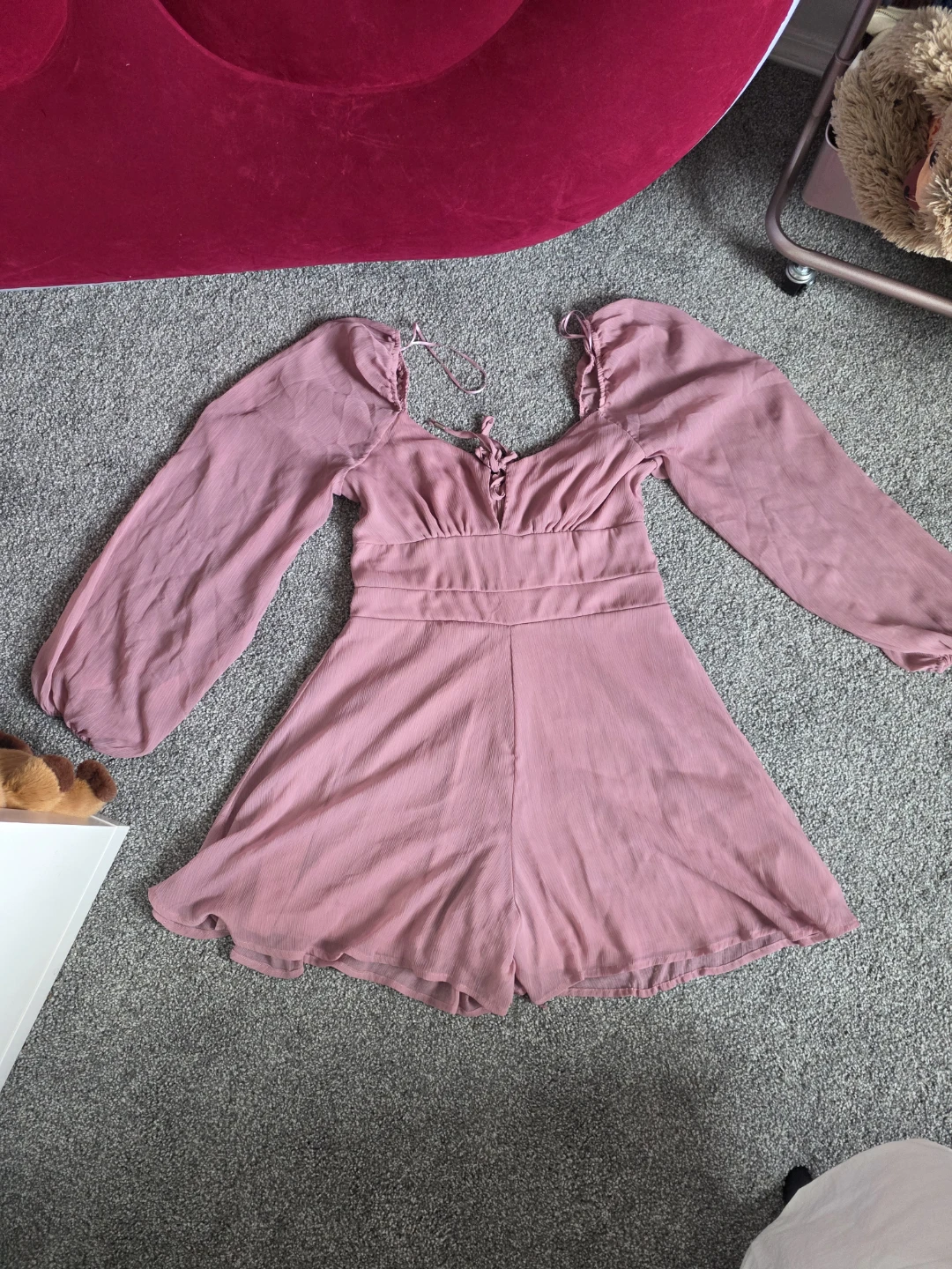 Pink Long Sleeve Romper