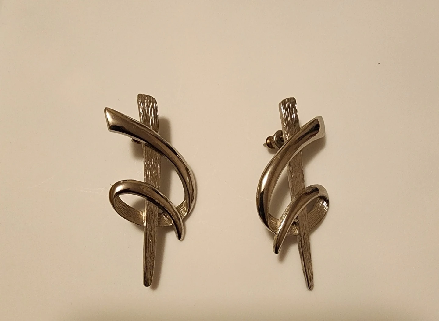 Monet Silver Tone Swirl Earrings