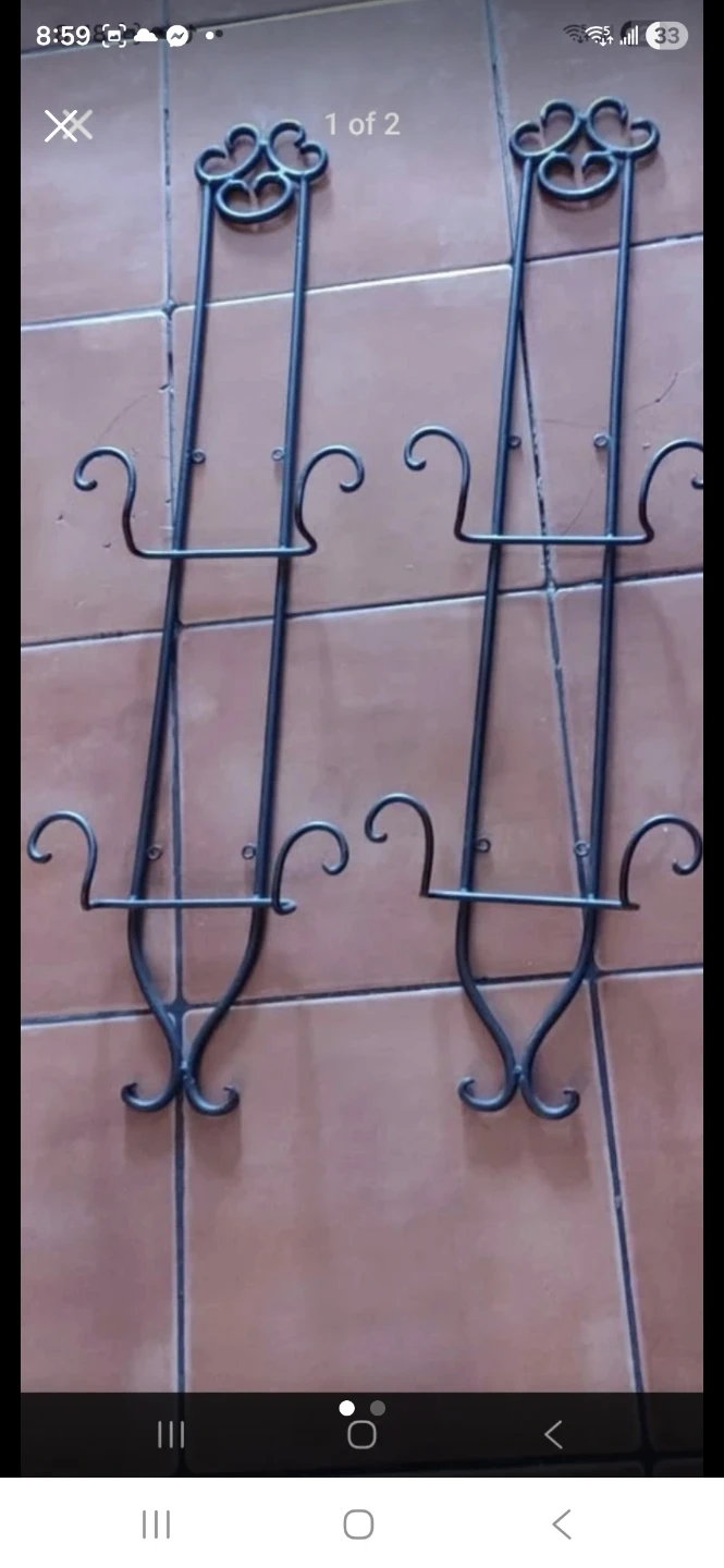 Wrought Iron Wall Sconces - Pair