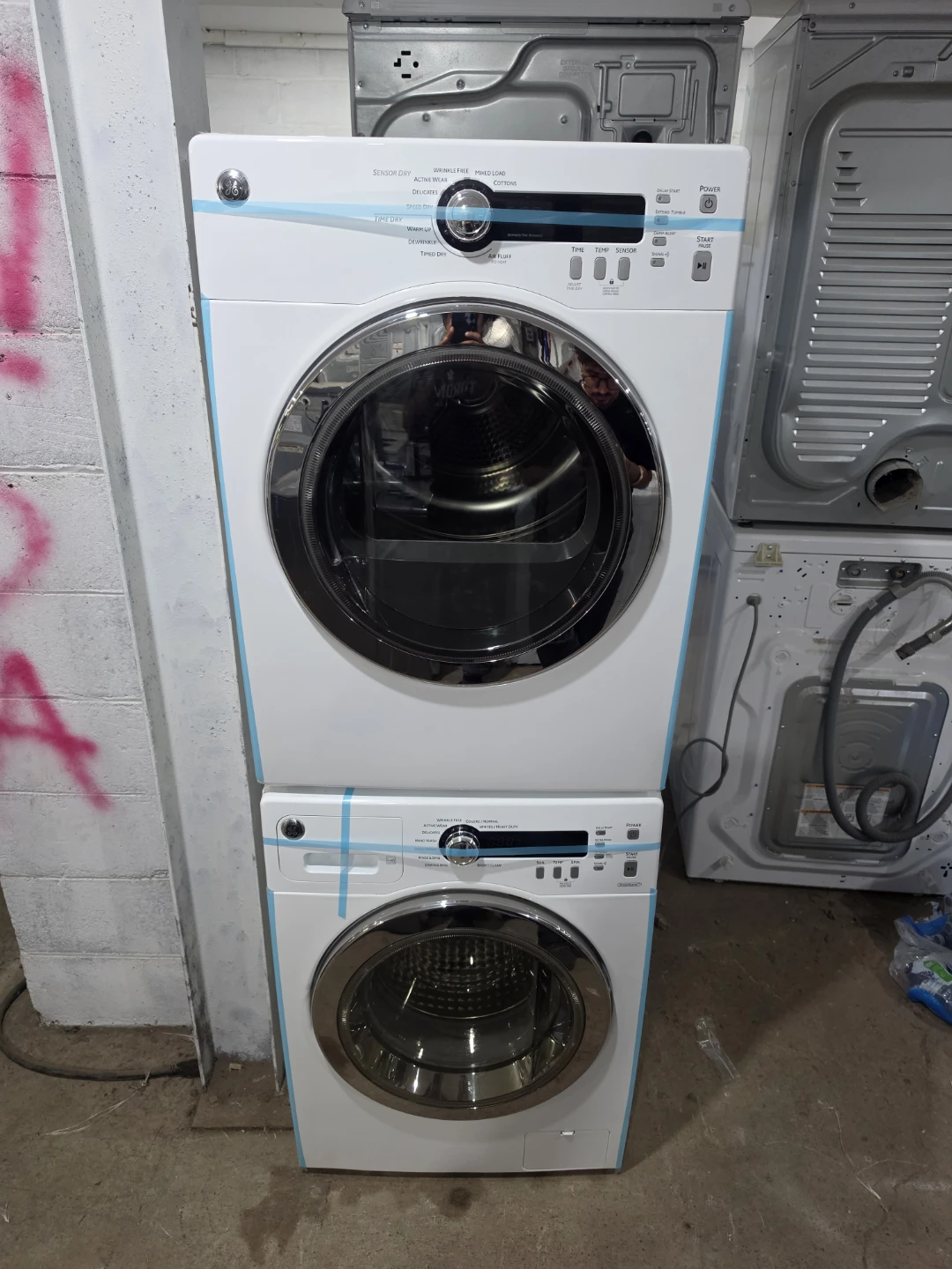 GE 24" White Front-Load Stackable Washer & Electric Dryer Set