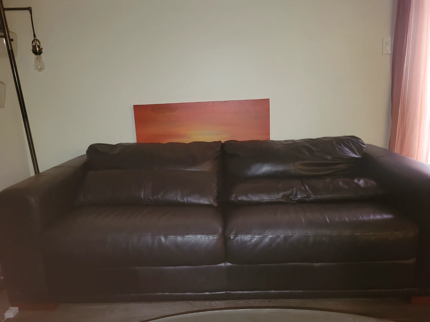 Dark Brown Leather Sofa