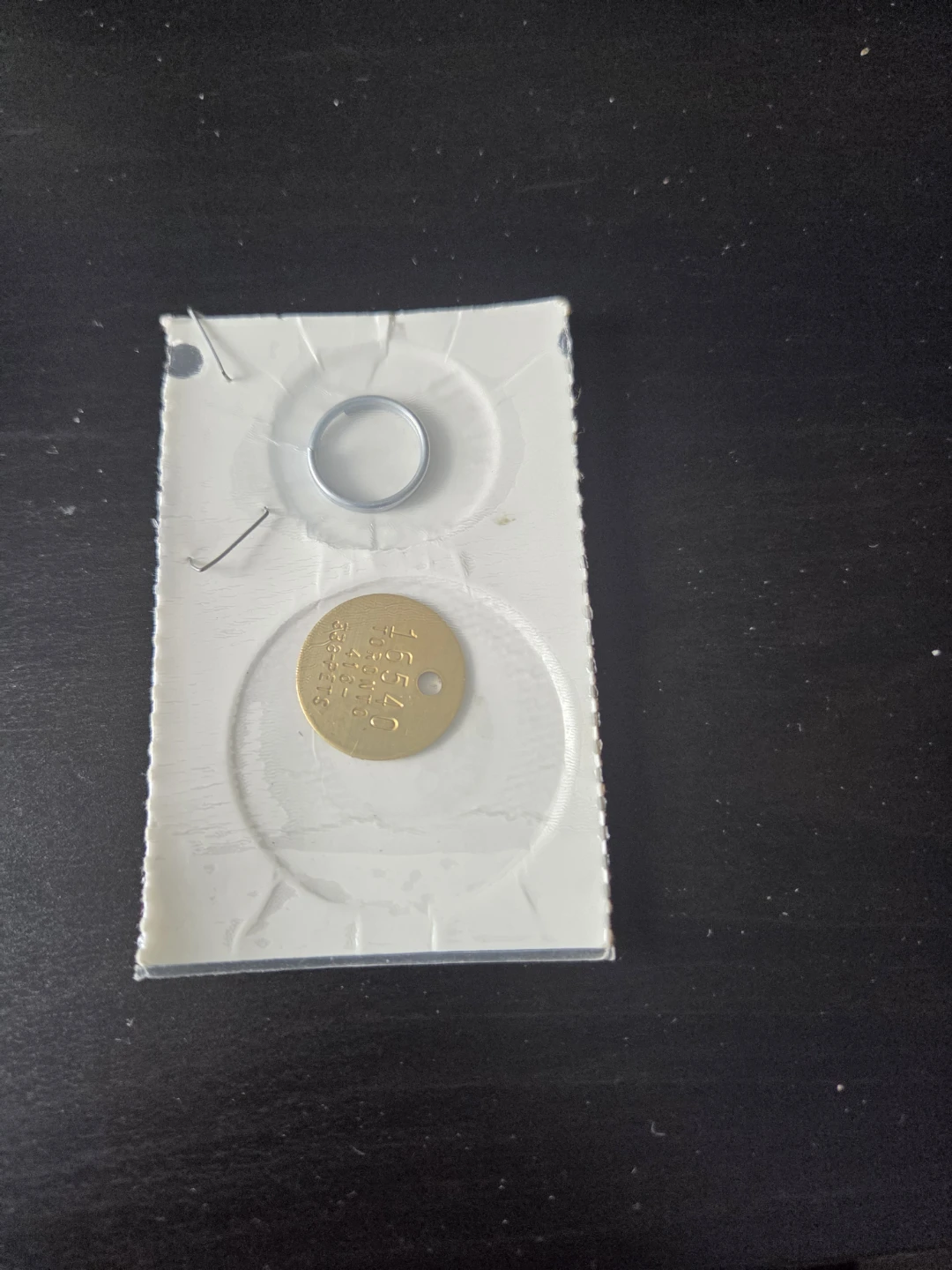Vintage Brass Dog Tag with Ring - photo 2