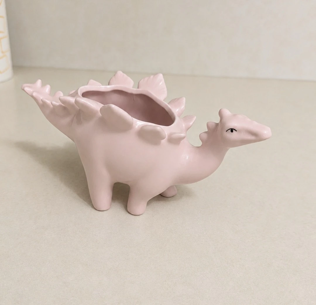 Pink Dinosaur Ceramic planter