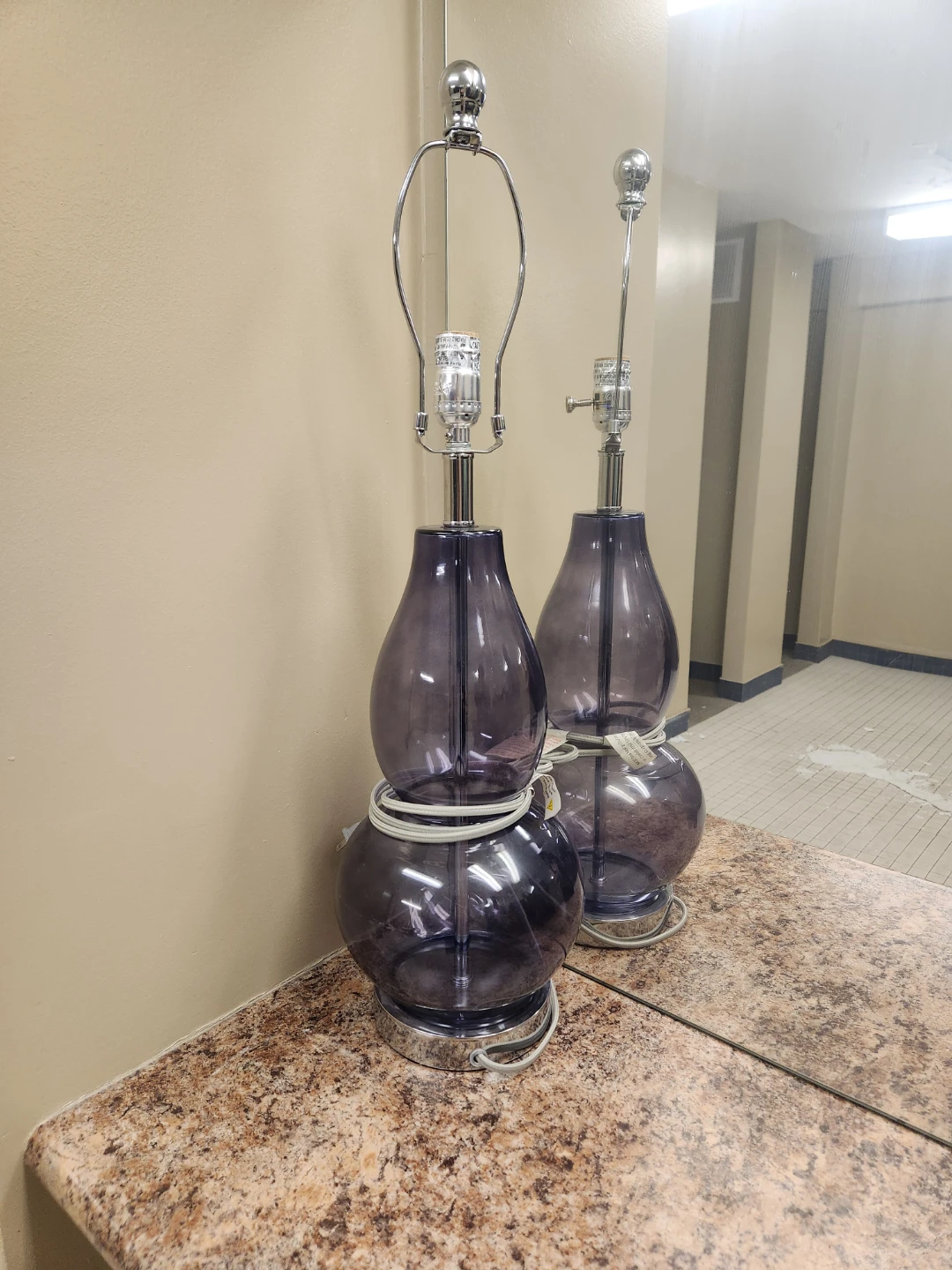 Safavieh Purple Glass Table Lamps (Pair) - photo 4