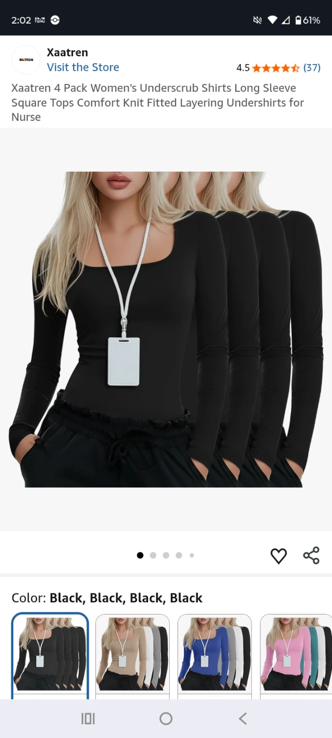 Xaatren 2 Pack Women's Long Sleeve Underscrub