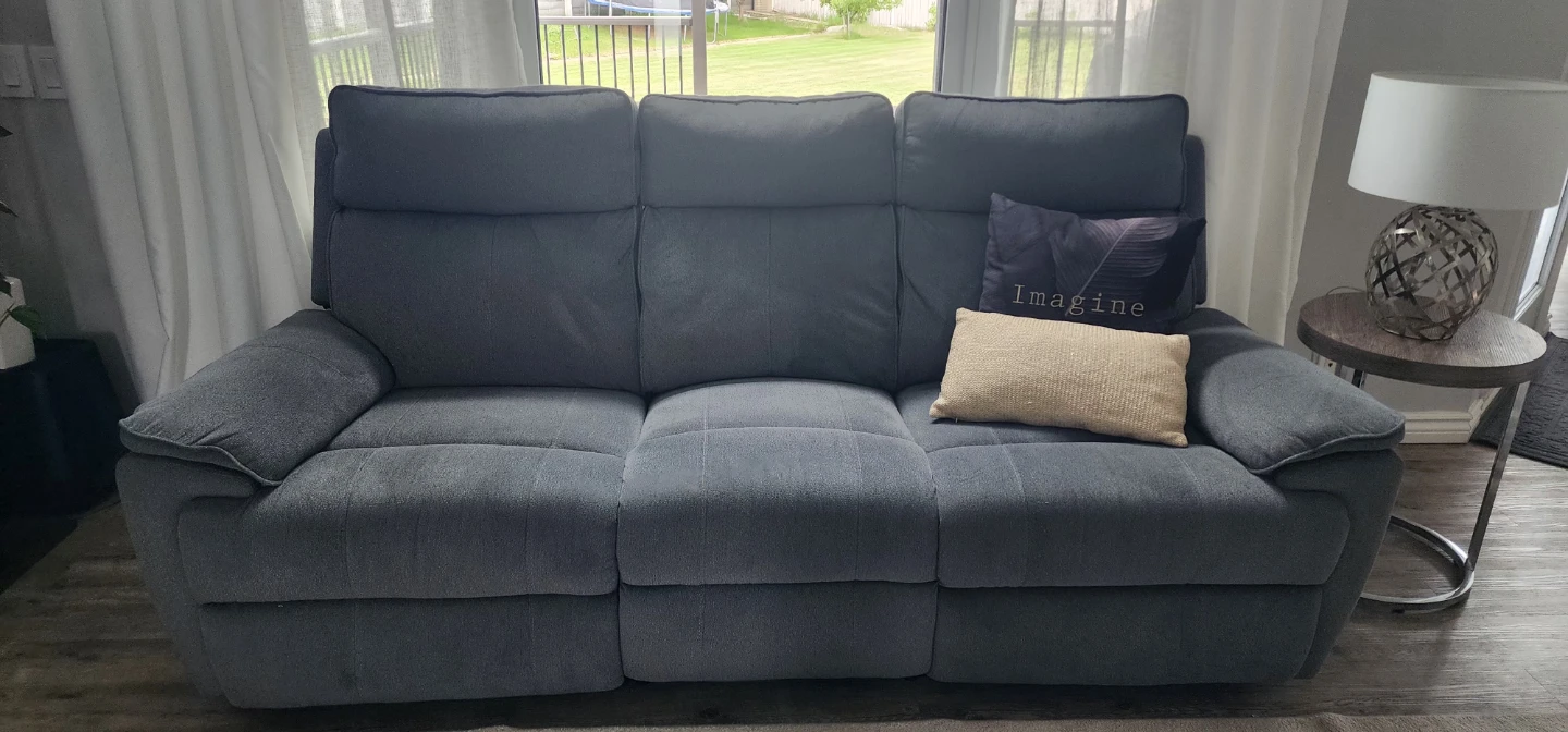 Grey Reclining Loveseat and Sofa