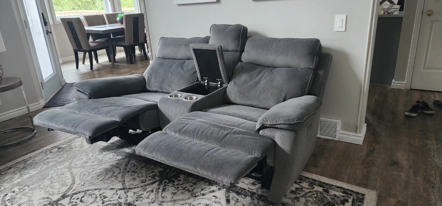 Grey Reclining Loveseat and Sofa - photo 3