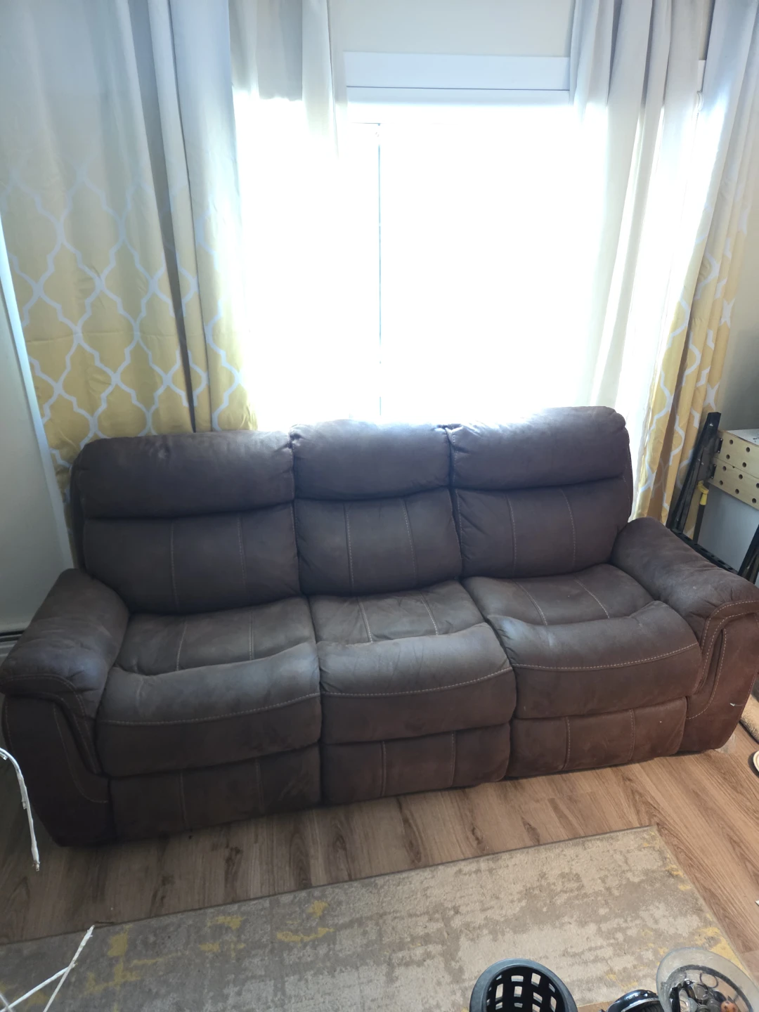 Brown Reclining Sofa