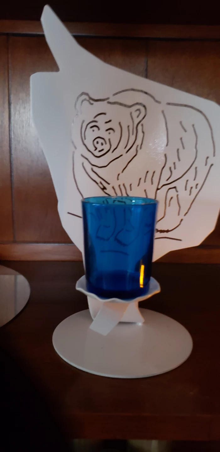 Bear design candle holder Metal New