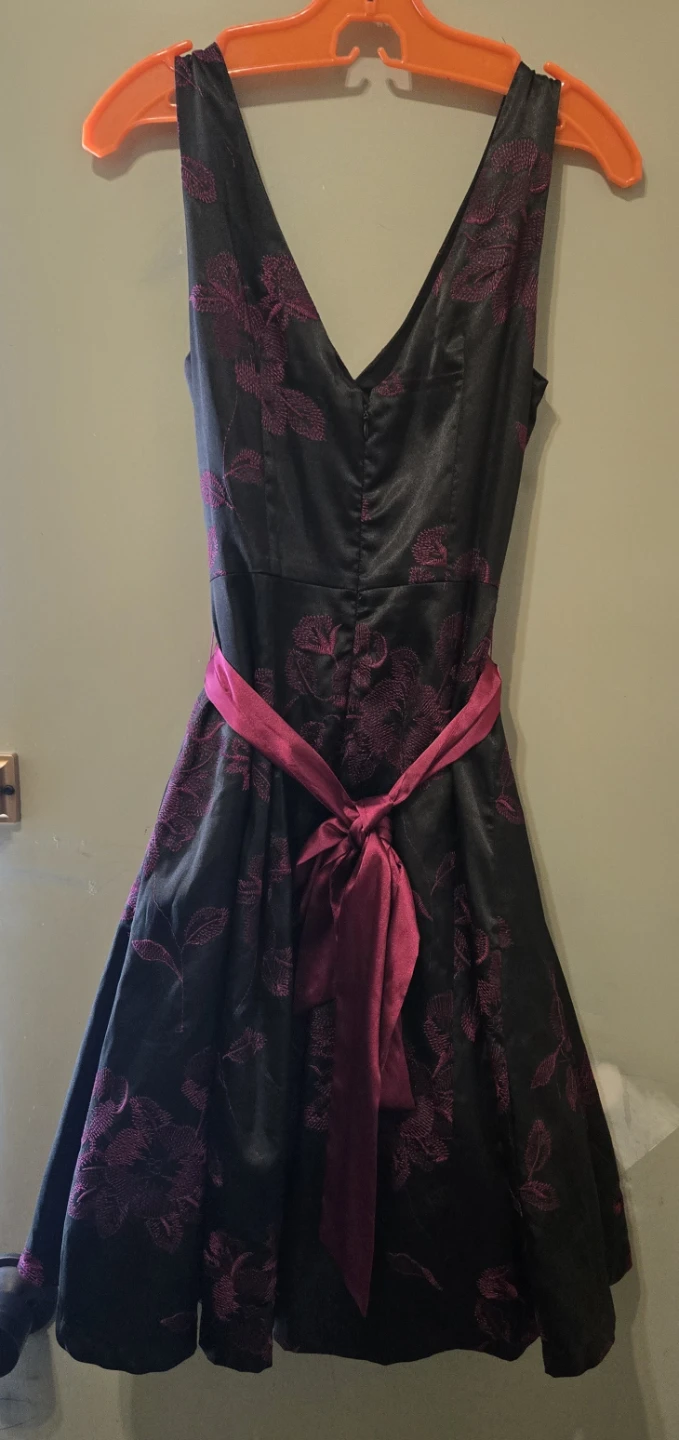 Black and pink floral dress