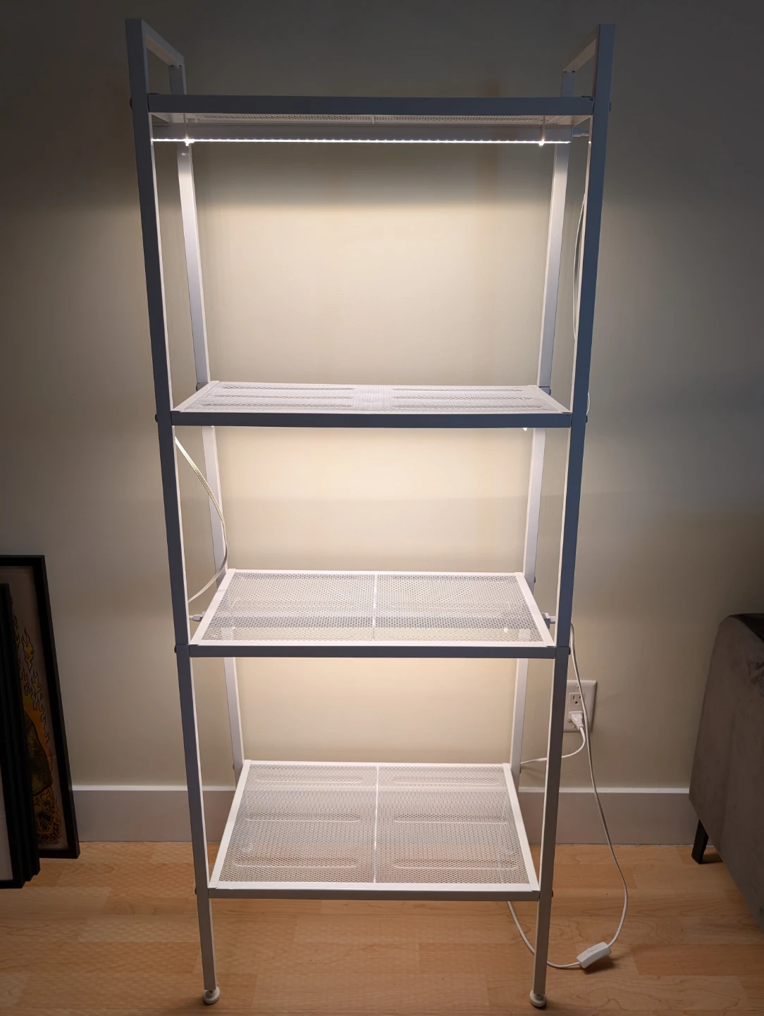 4 Tier Metal Ladder Shelf with Grow Lights - photo 3