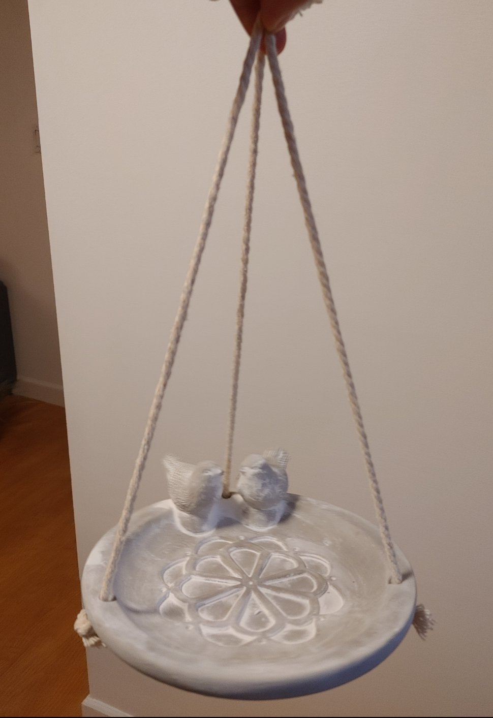 Hanging Bird Bath with Two Birds - photo 2