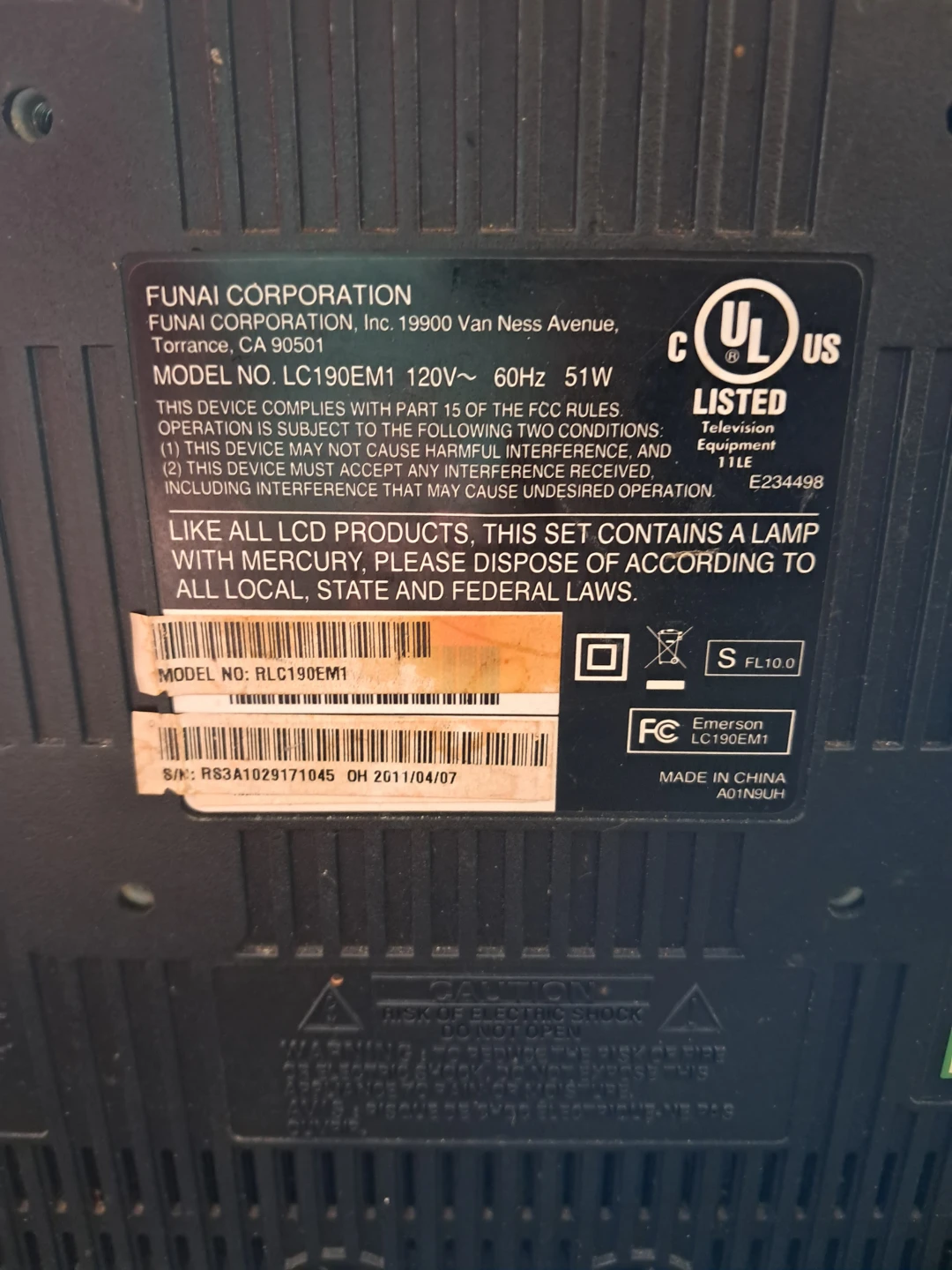 Emerson LC190EM1 19" LCD TV - photo 3