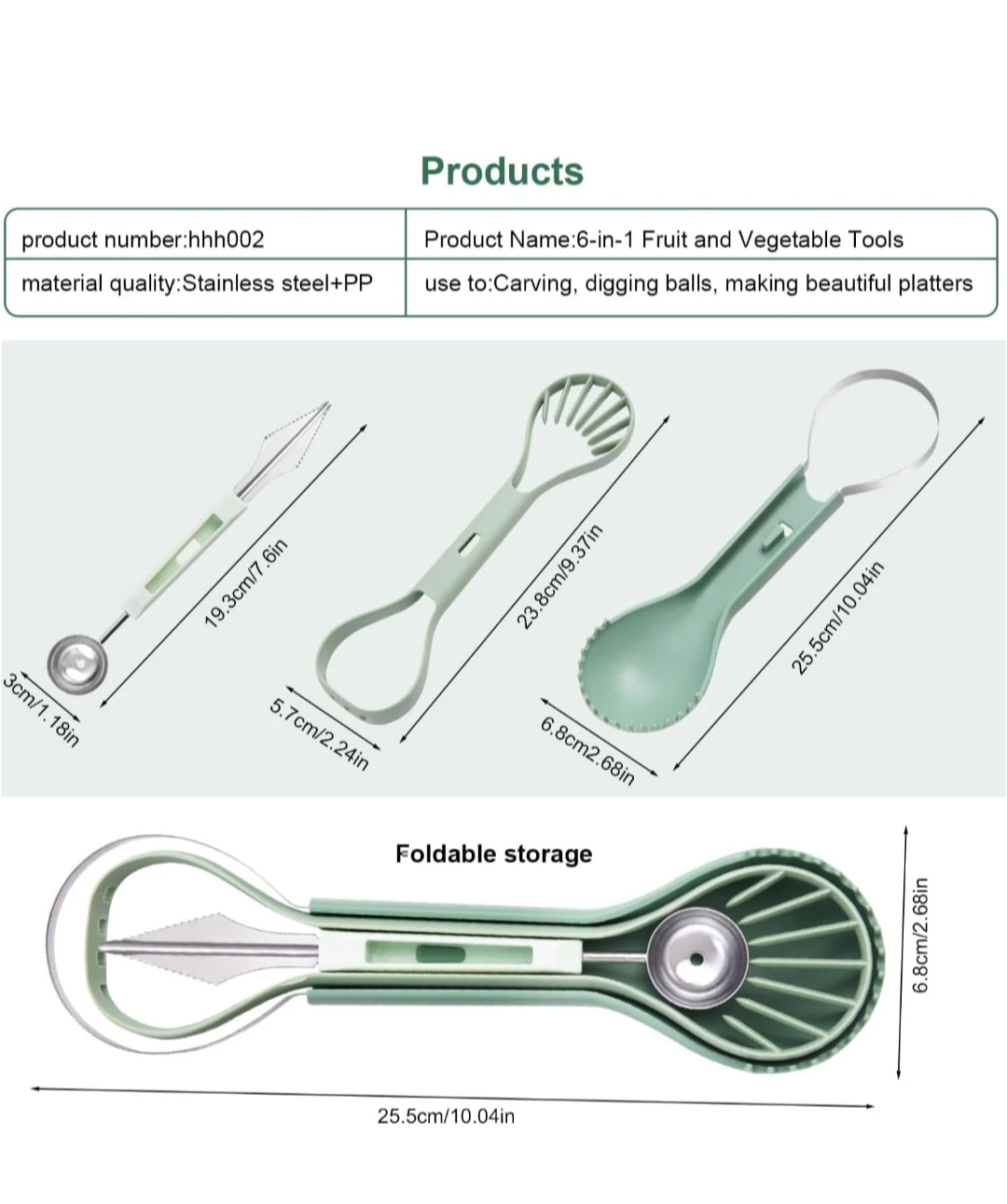 6-in-1 Fruit and Vegetable Tools - photo 4