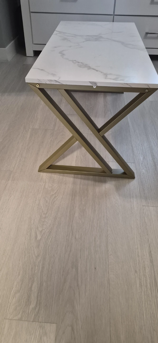 Modern Coffee Table - White Marble Top with Gold Base - photo 4