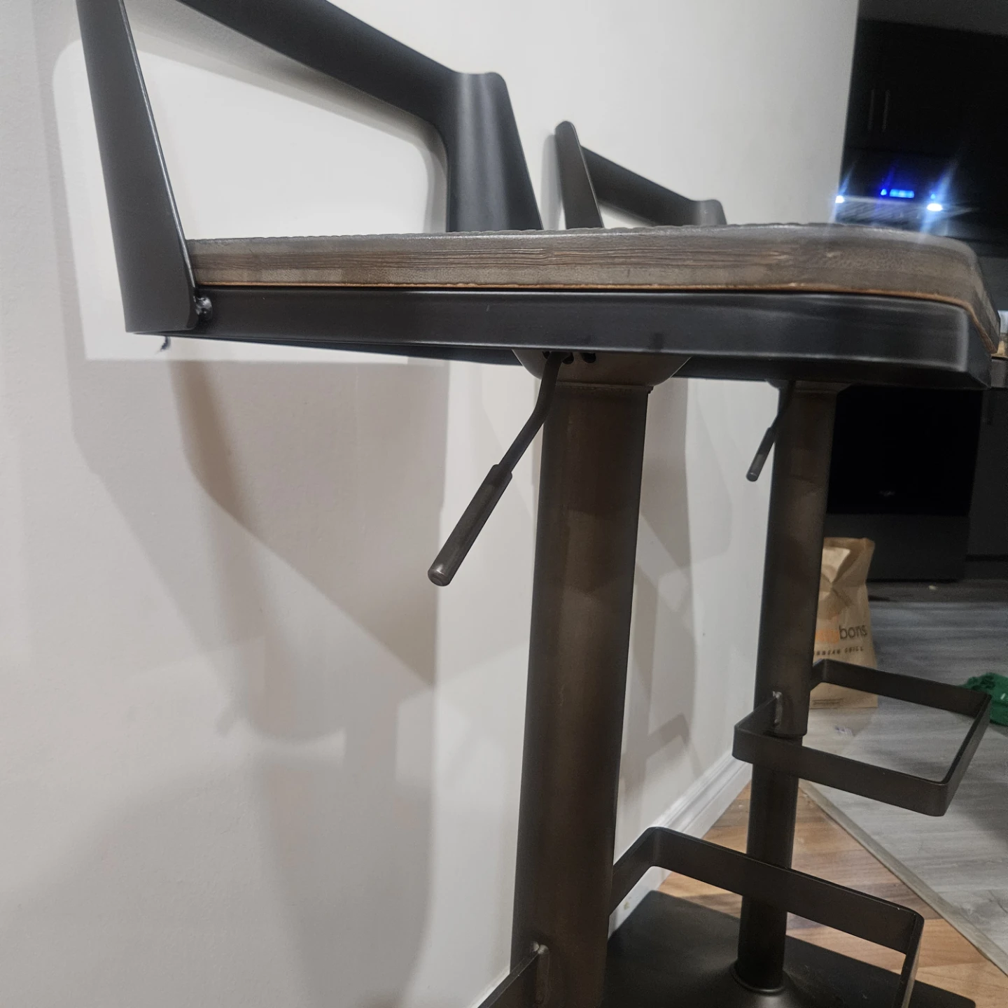 Set of 2 Adjustable Swivel Bar Stools - photo 2