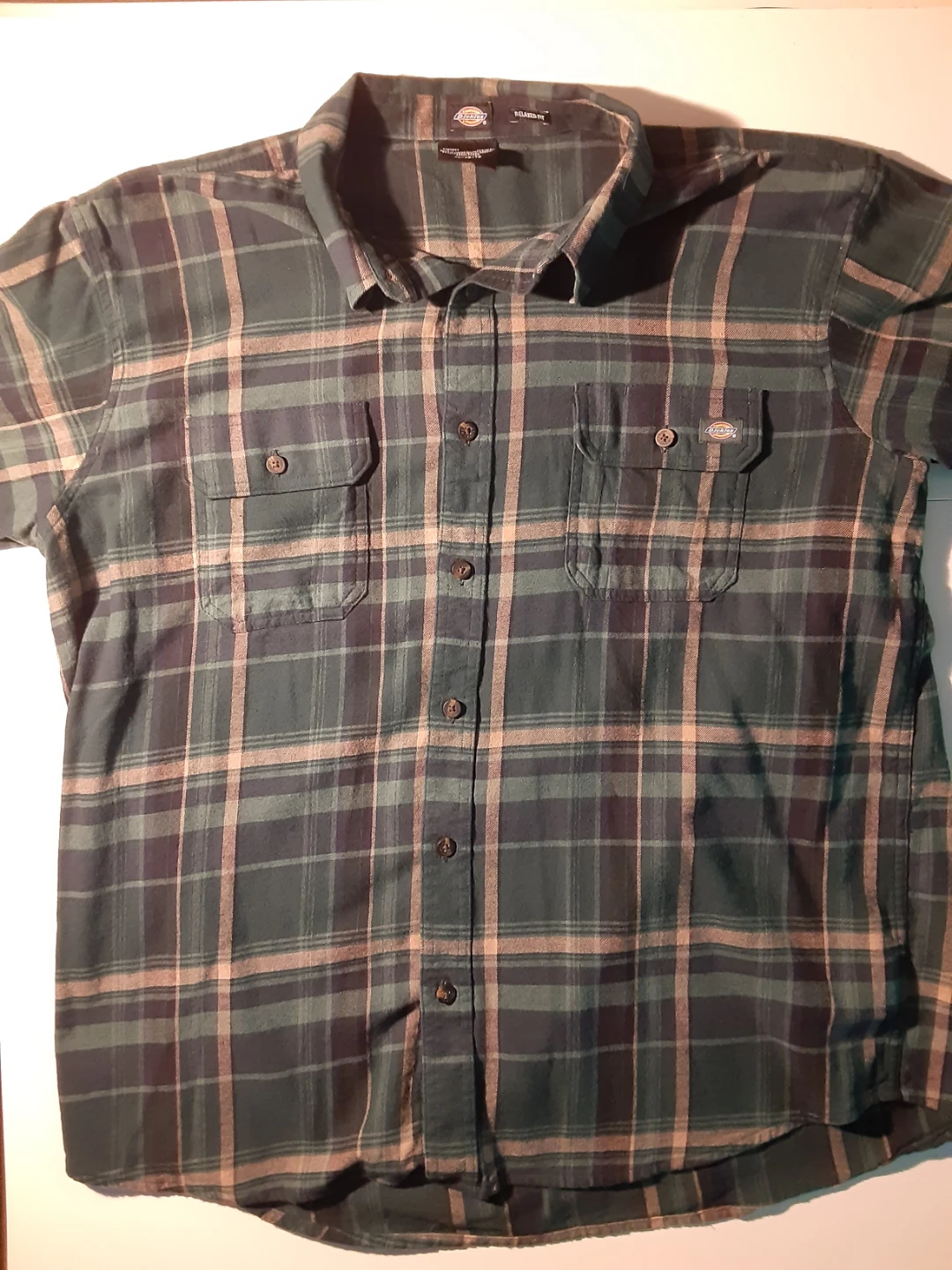 Plaid Flannel Long Sleeve Shirt | Dickies - 99% Cotton - S: X/L - photo 2