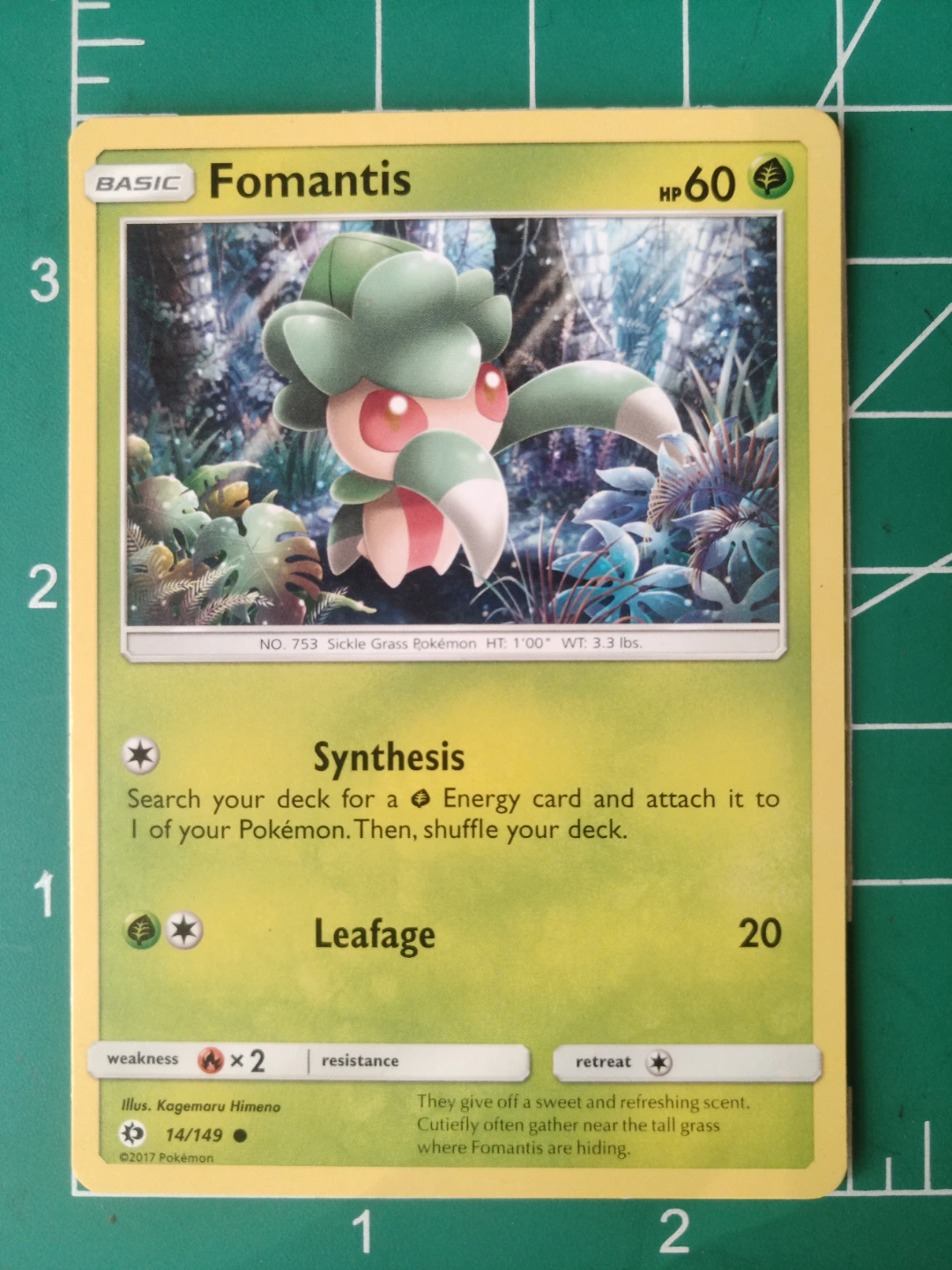 Pokemon Fomantis Trading Card