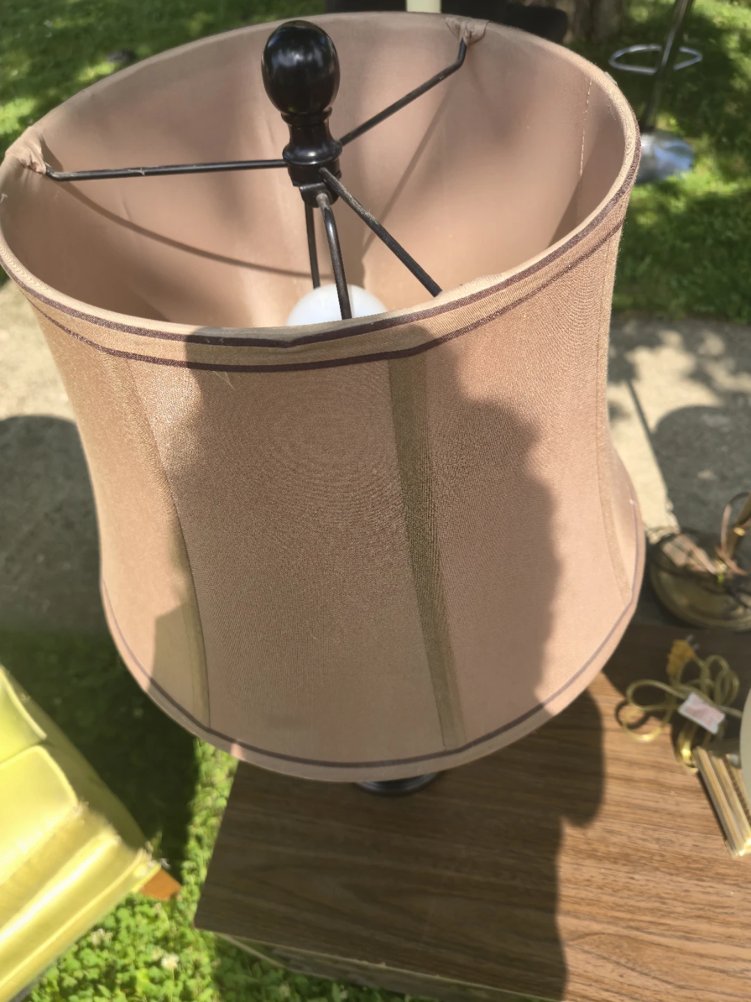 Brown Table Lamp with Decorative Base