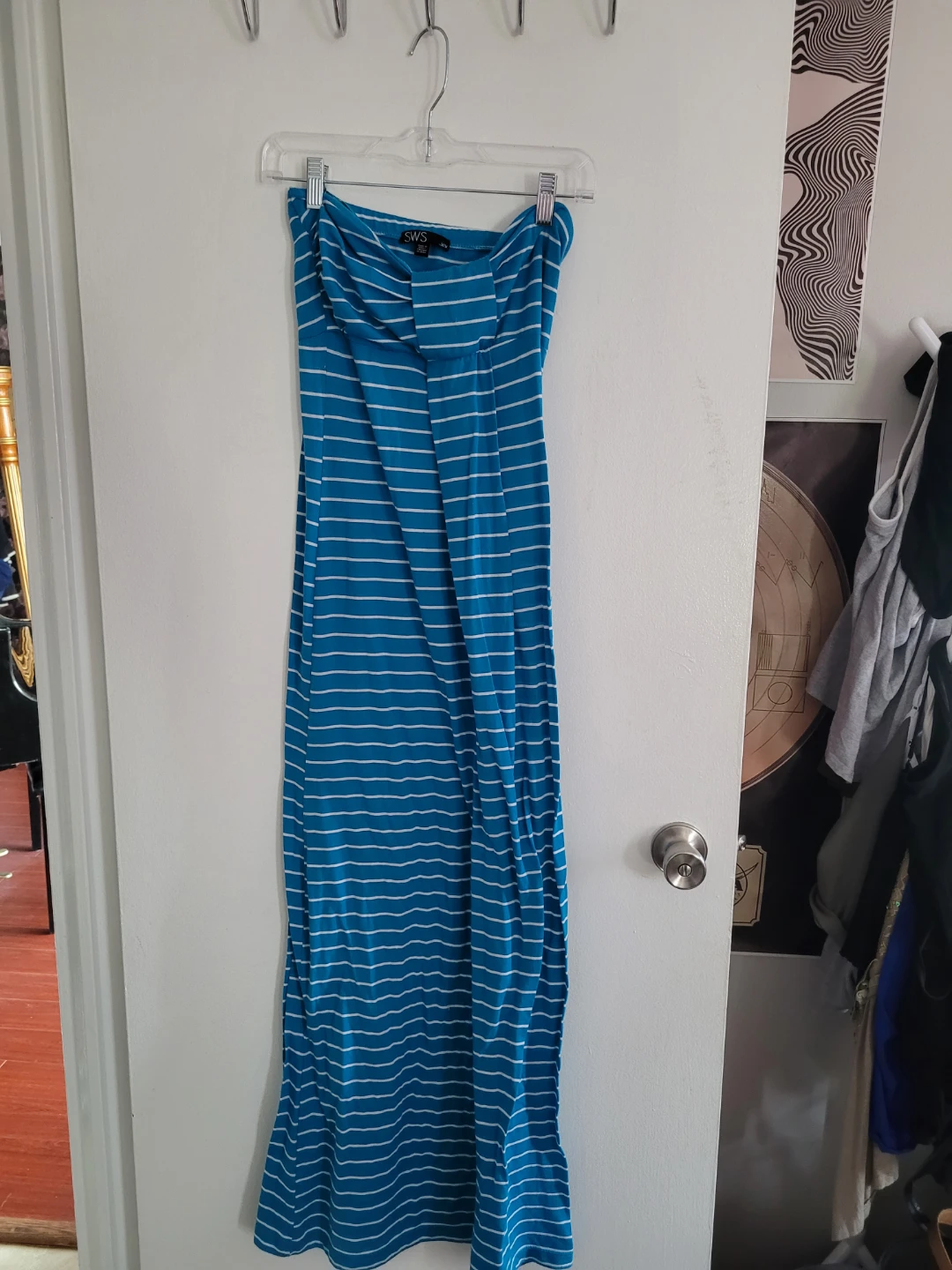 Blue and white striped maxi dress - photo 2