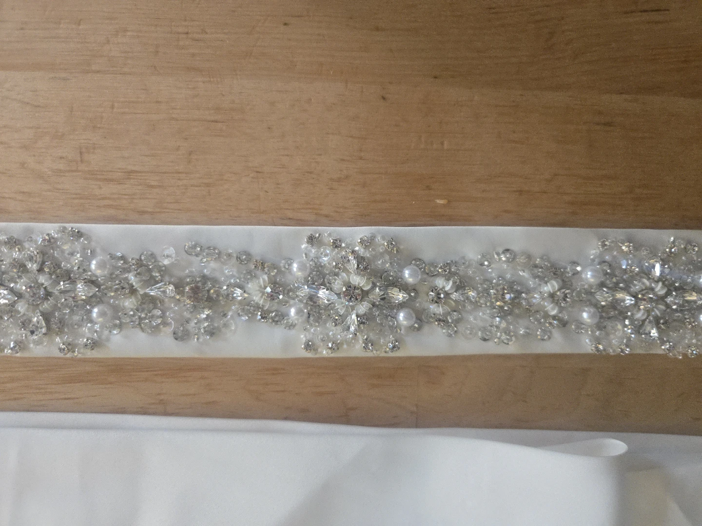 Ivory  Beaded Wedding Dress Sash