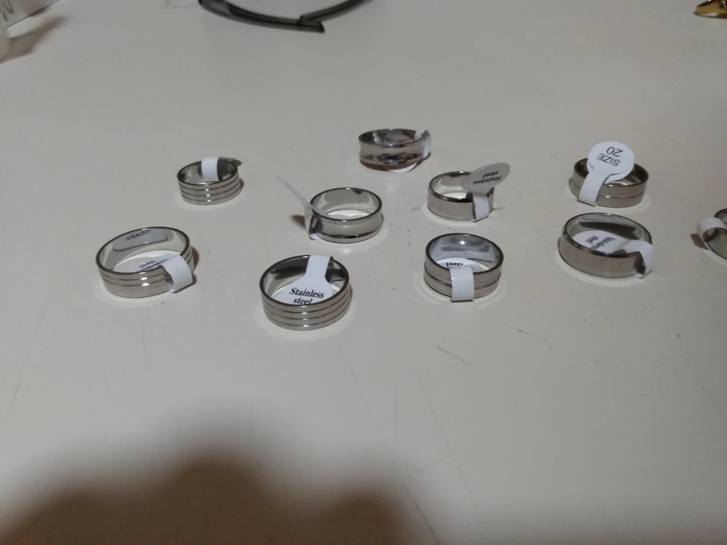Set of 10 Stainless Steel Rings