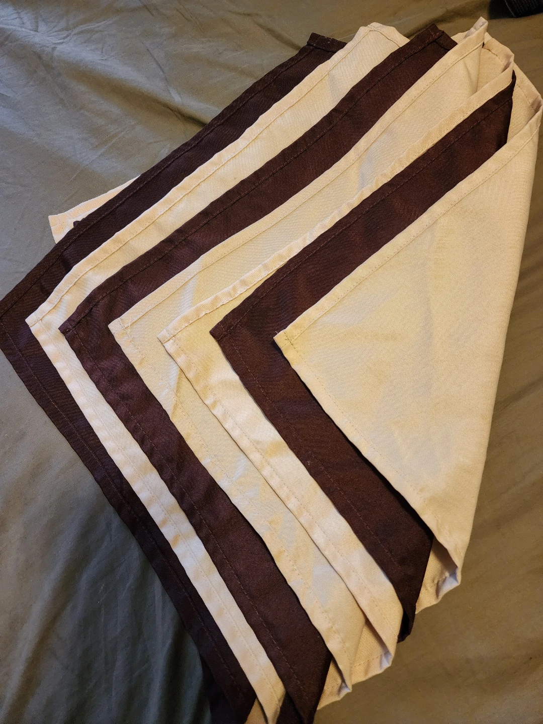 Brown and Tan Cloth Napkins (Set of 7)