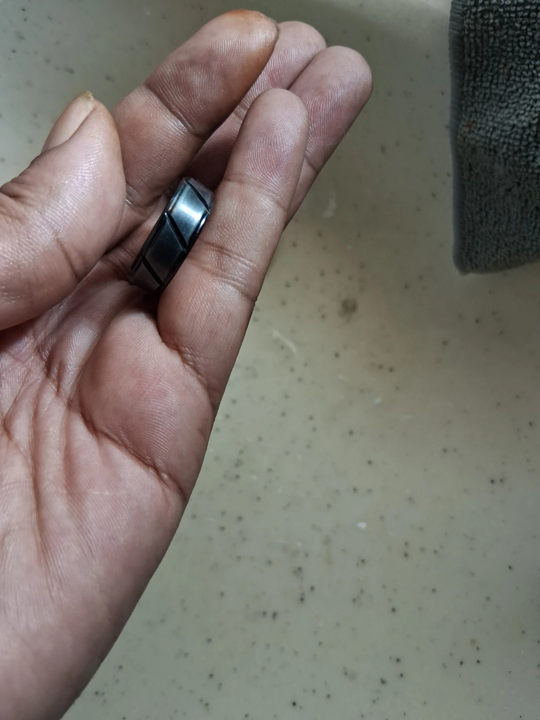 Men's Black Tungsten Carbide Ring - photo 2