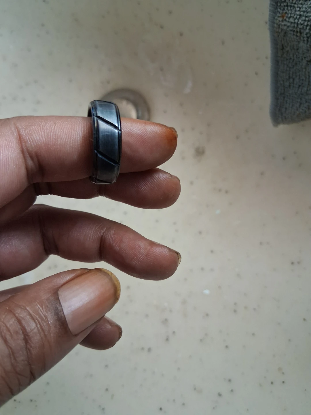 Men's Black Tungsten Carbide Ring - photo 4