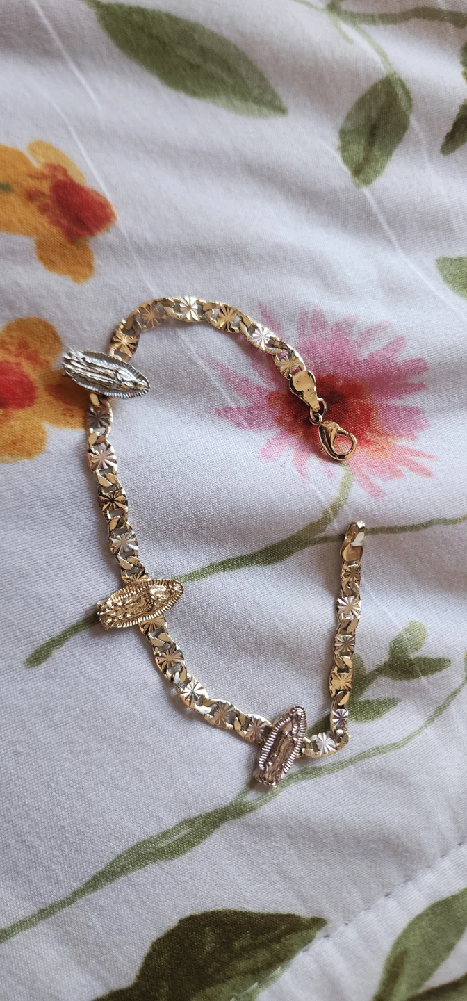 Unisex gold platted virgencita bracelet
