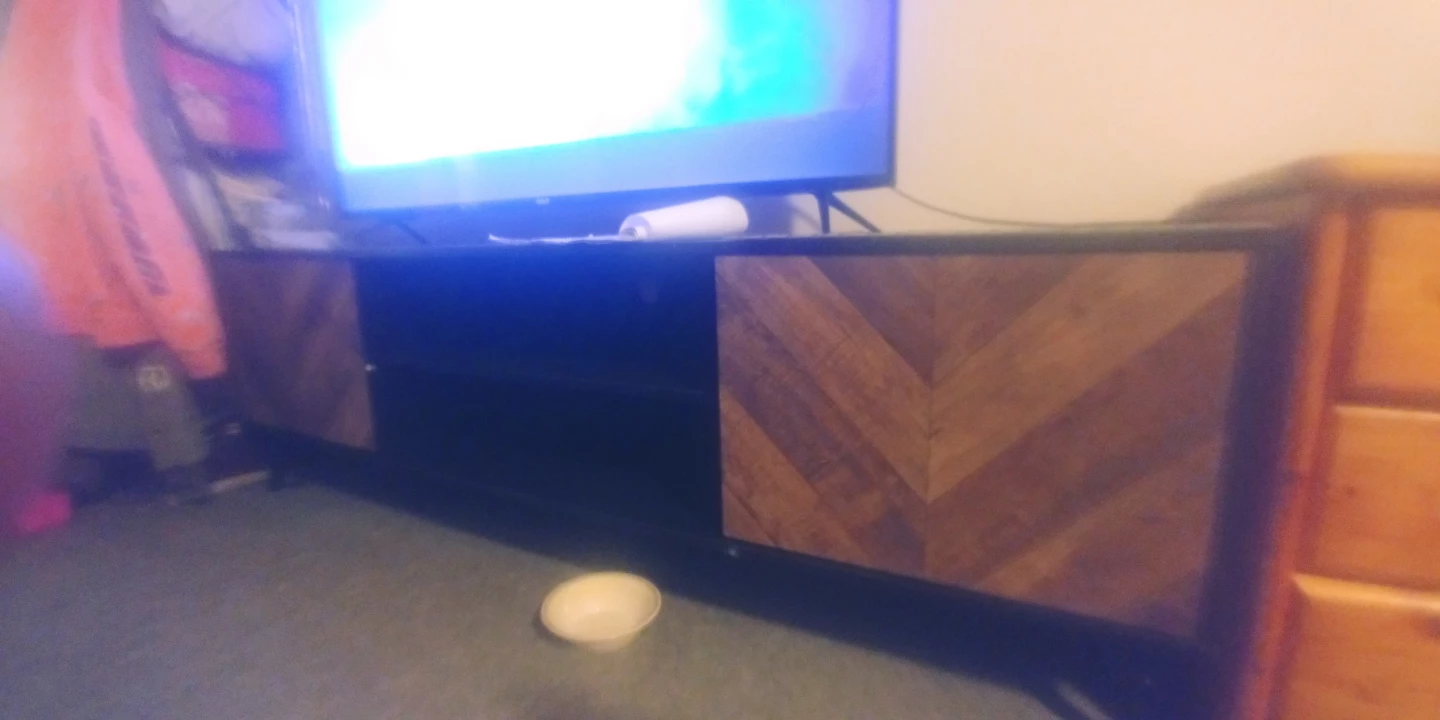 Wooden and Black Media Console - photo 3
