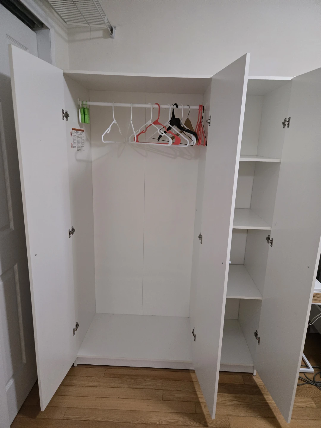 White 3-Door Wardrobe Closet - photo 2
